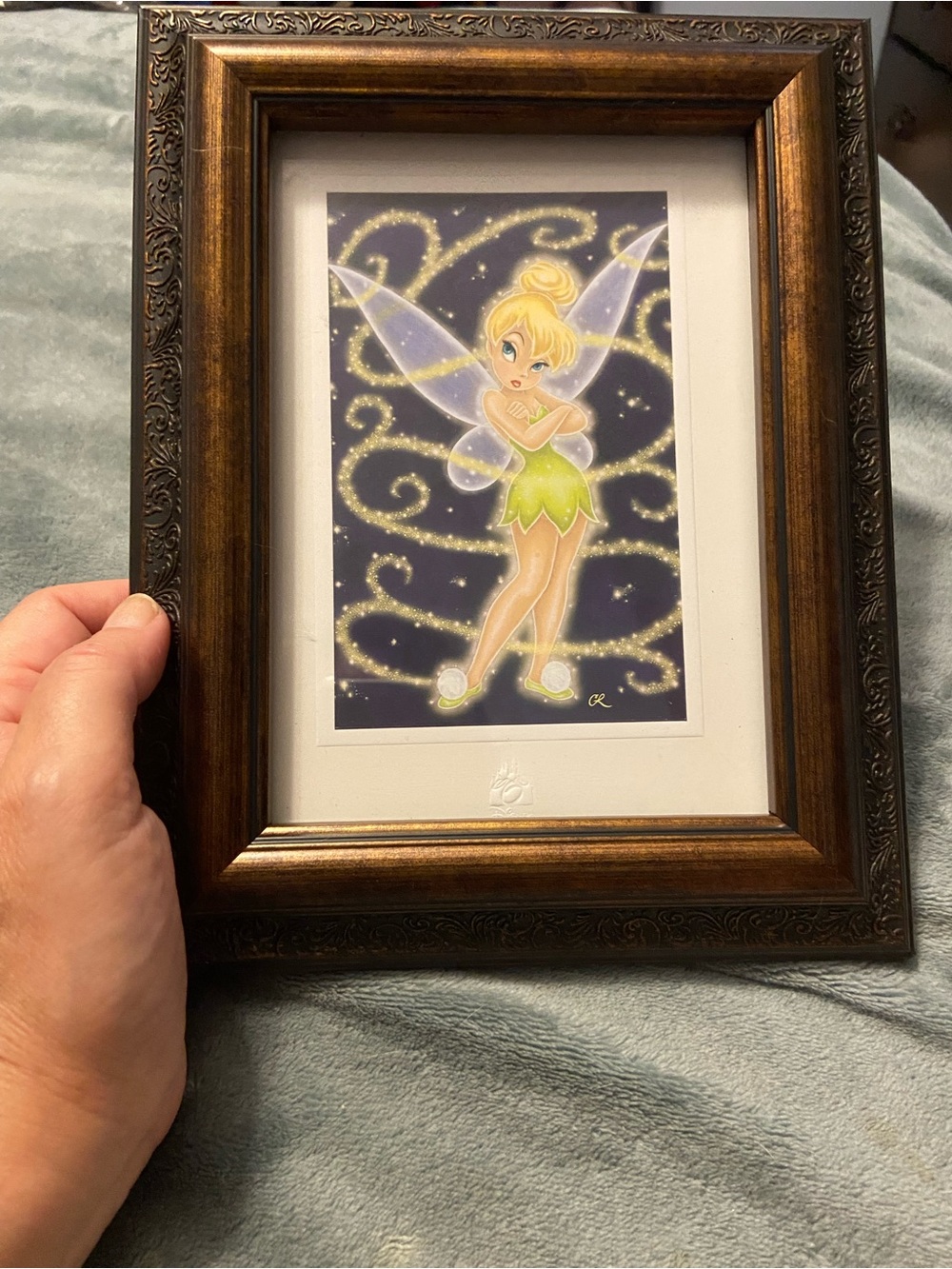 Authentic Disney Tinker Bell Wall Art - Green, Gold, White